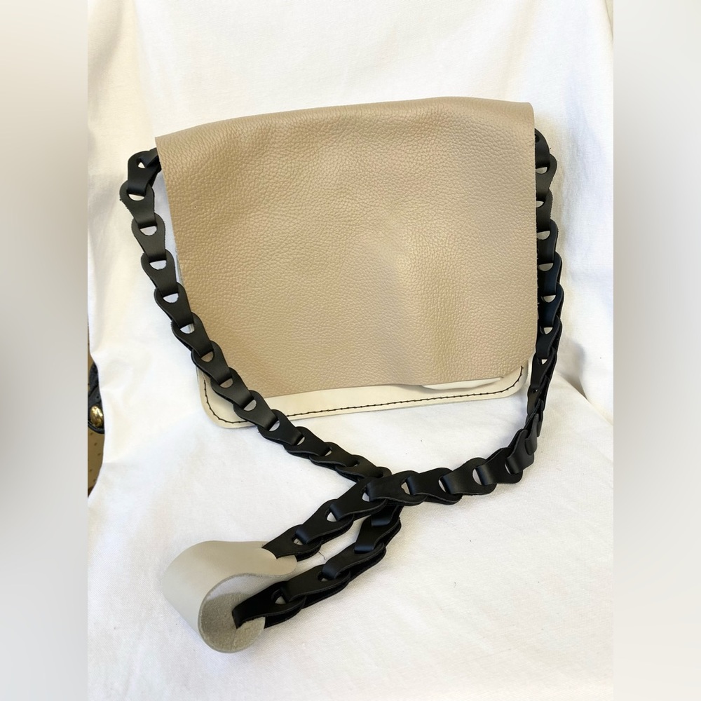 Faux leather satchel bag